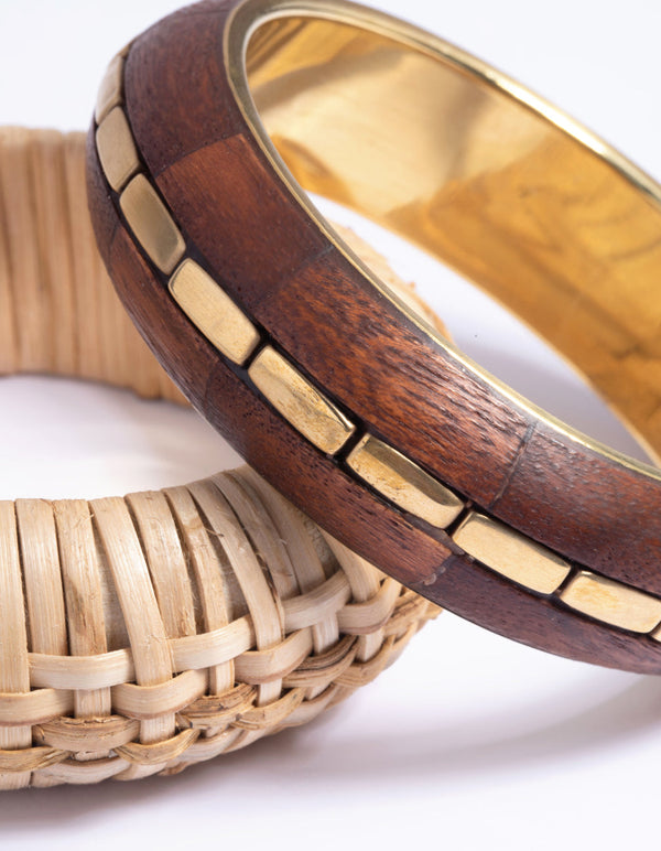 Brown Wooden Bangle Pack