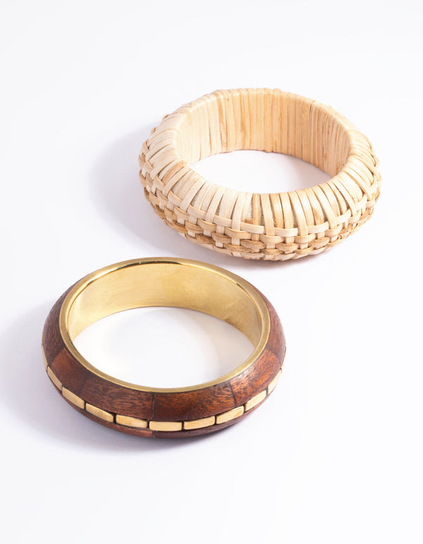 Brown Wooden Bangle Pack