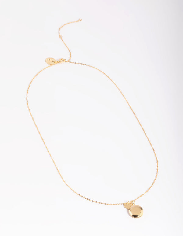 Gouden cirkel medaillon ketting