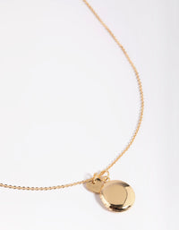 Gouden cirkel medaillon ketting - link has visual effect only