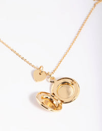 Gouden cirkel medaillon ketting - link has visual effect only