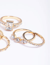 Stapelpakket met vergulde diamanten ringen - link has visual effect only