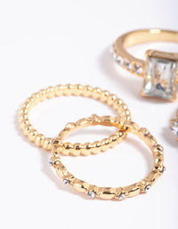 Stapelpakket met vergulde diamanten ringen - link has visual effect only
