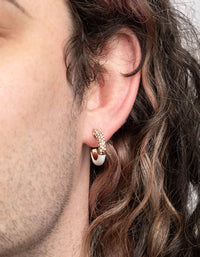 Witte diamanten hoepeloorbellen - link has visual effect only