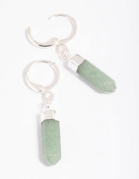 Groene Flurite Shard Huggie Hoop Oorbellen - link has visual effect only