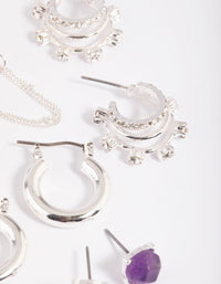 Amethyst Shard Earring Stack Pack - link has visual effect only