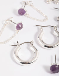 Amethyst Shard Earring Stack Pack - link has visual effect only