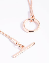 Rose Gold Snake Chain Toggle Bracelet - link has visual effect only