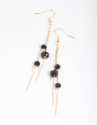 Black Facet Chain Drop Earrings - link has visual effect only
