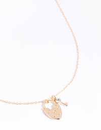 Gold Lock and Key Necklace - link has visual effect only