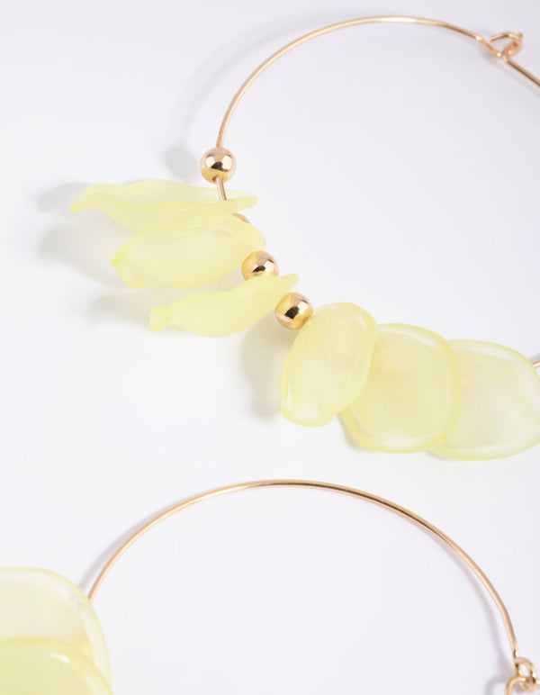 Lime Petal Hoop Earrings