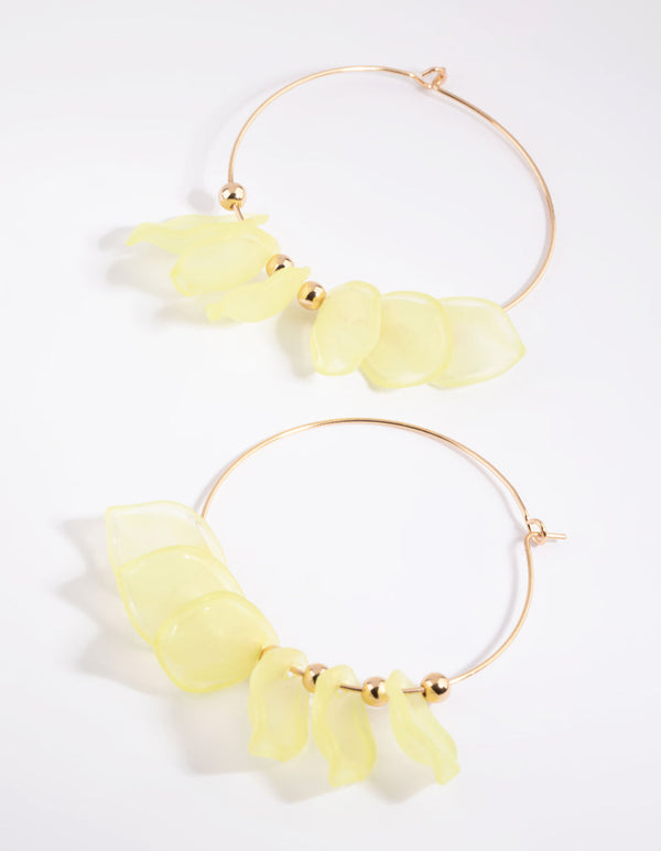 Lime Petal Hoop Earrings