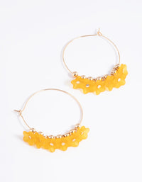 Yellow Flower Hoop Earrings - link has visual effect only