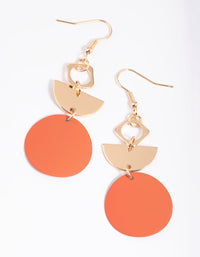 Orange Mixed Shapes Drop Earrings - link has visual effect only