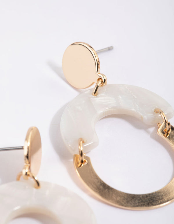 Neutral Geometric Drop Earrings