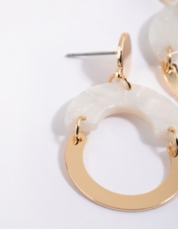 Neutral Geometric Drop Earrings
