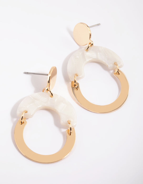 Neutral Geometric Drop Earrings