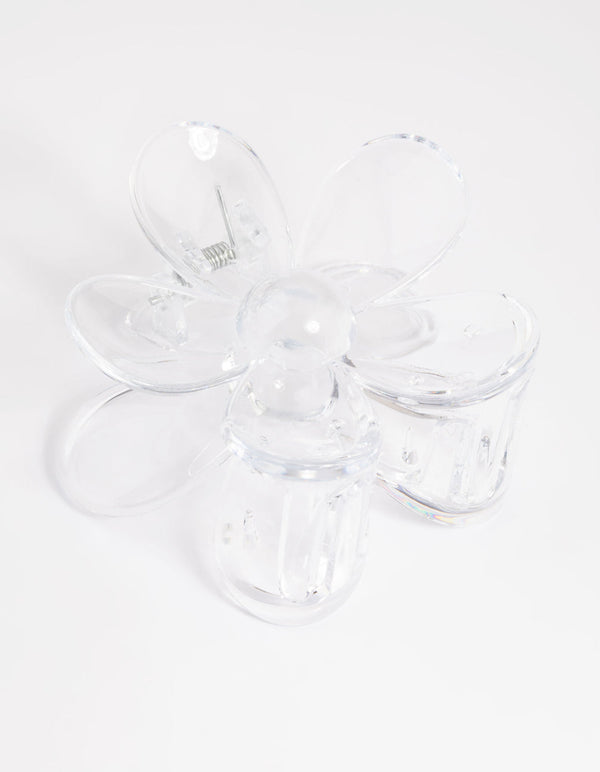 90s Clear Daisy Flower Claw