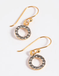 Gold Plated Sterling Silver Cubic Zirconia Drop Earrings - link has visual effect only