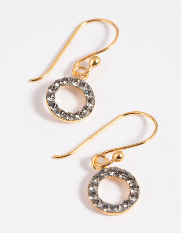 Gold Plated Sterling Silver Cubic Zirconia Drop Earrings