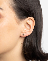 Gold Plated Sterling Silver Square Stud Earrings - link has visual effect only