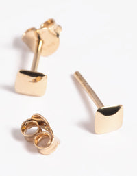 Gold Plated Sterling Silver Square Stud Earrings - link has visual effect only