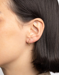 Gold Plated Sterling Silver Twisted Huggie Hoop Earrings - link has visual effect only