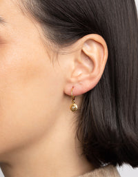 Gold Plated Sterling Silver Celestial Disc Huggie Hoop Earrings - link has visual effect only