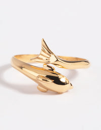 Gold Plated Sterling Silver Dolphin Ring - link has visual effect only