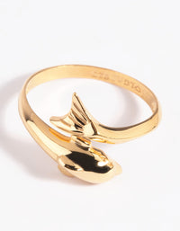 Gold Plated Sterling Silver Dolphin Ring - link has visual effect only