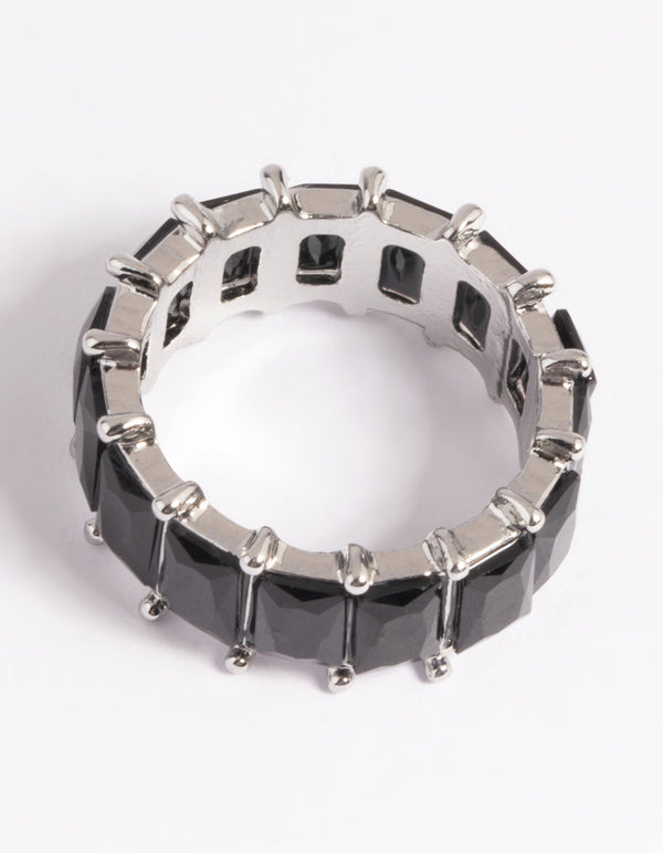 Rhodium Baguette Ring