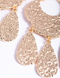 Gouden getextureerde jingle-oorbellen - link has visual effect only
