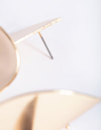 Gold Twisted Fan Stud Earrings - link has visual effect only