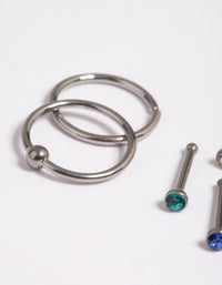 Titanium Nose Stud and Ring Pack - link has visual effect only
