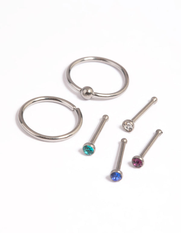 Titanium Nose Stud and Ring Pack