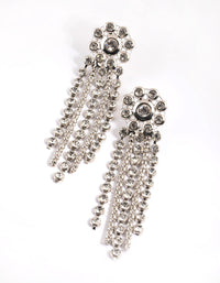 Rhodium Mixed Chain Drop Earrings - link has visual effect only