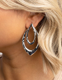 Rhodium Double Drop Earrings - link has visual effect only