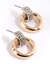 Mixed Metal Circular Drop Earrings - link has visual effect only
