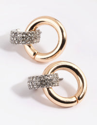 Mixed Metal Circular Drop Earrings - link has visual effect only