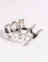 Rhodium Smooth Earring Stack Pack - link has visual effect only