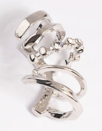 Rhodium Smooth Earring Stack Pack - link has visual effect only