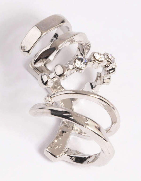 Rhodium Smooth Earring Stack Pack