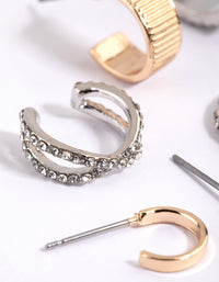 Mixed Metal Criss Cross Diamante Stack Pack - link has visual effect only