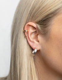 Mixed Metal Textured Earring Stack Pack - link has visual effect only