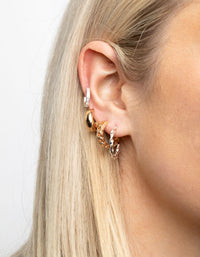 Mixed Metal Woven Chain Earring Stack Pack - link has visual effect only
