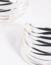 Silver Cross Over Double Cuff Bracelet - link has visual effect only
