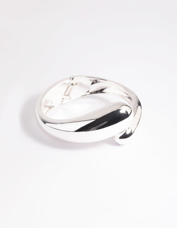 Silver Twisted Hinge Cuff Bracelet