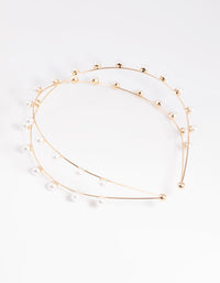 Gold Cross Over Pearl Headband - link has visual effect only