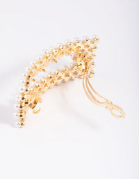 Gold Pearl Rectangular Clip - link has visual effect only