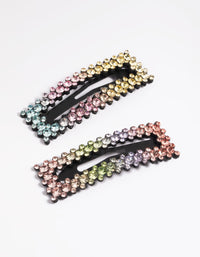 Rainbow Ombre Rectangular Clips - link has visual effect only